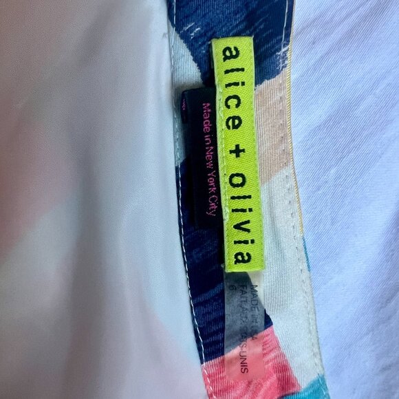 Alice + Olivia 100% Silk Patterned Skirt Size 6 - Picture 4 of 7